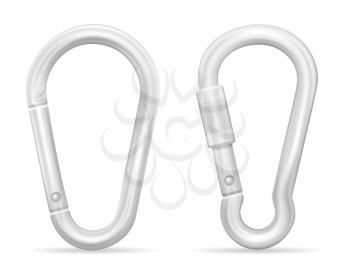 carabiner is fastened vector illustration isolated on white background