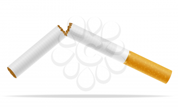 broken cigarette concept no smoke stock vector illustration isolated on white background