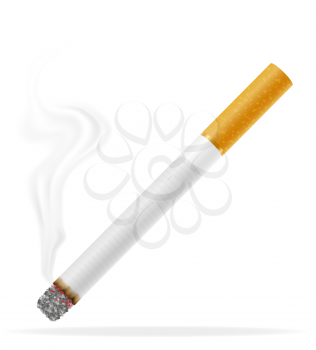 smoking cigarette with yellow filter stock vector illustration isolated on white background