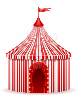 striped red circus tent stock vector illustration isolated on white background