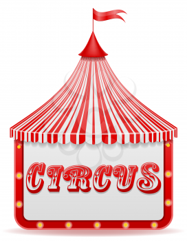 striped red circus tent stock vector illustration isolated on white background