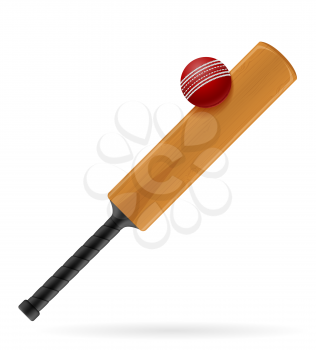 cricket bat and ball for a sports game stock vector illustration isolated on white background