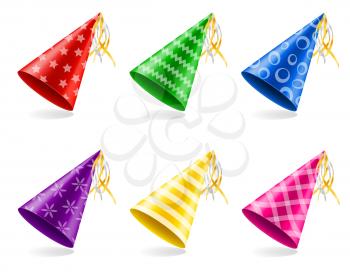 happy birthday cap with ribbon stock vector illustration isolated on white background