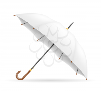white classical umbrella from rain stock vector illustration isolated on background
