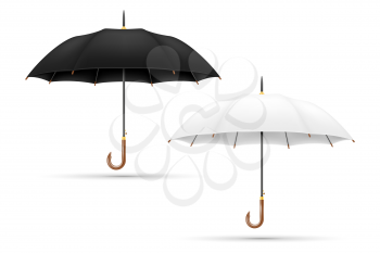 white and black classical umbrella from rain stock vector illustration isolated on background