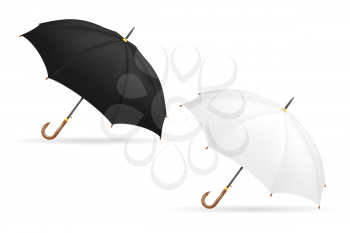 white and black classical umbrella from rain stock vector illustration isolated on background