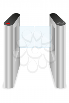 metal turnstile to block the passage without permission or identification stock vector illustration isolated on white background