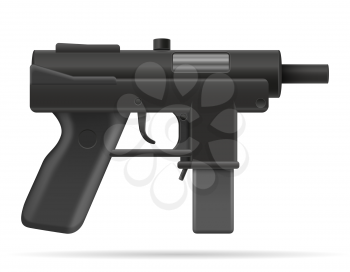 machine submachine hand gun street gang weapons stock vector illustration isolated on white background