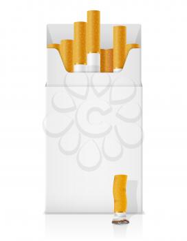 template pack of cigarettes with yellow filter stock vector illustration isolated on white background