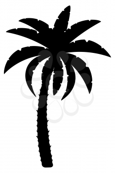 palm tree black outline silhouette stock vector illustration isolated on white background