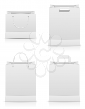 white paper shopping bag stock  vector illustration isolated on background