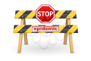 stop barrier quarantine coronavirus epidemic stock vector illustration isolated on white background