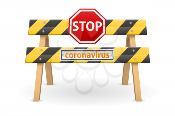 stop barrier quarantine coronavirus epidemic stock vector illustration isolated on white background