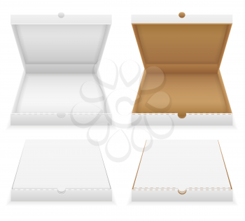 cardboard pizza box empty template stock vector illustration isolated on white background
