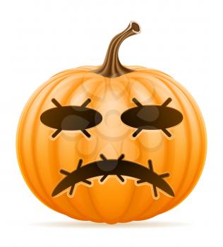 horrible pumpkin halloween stock vector illustration isolated on white background