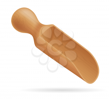 wooden spice scoop stock vector illustration isolated on white background