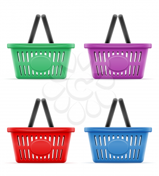 plastic shopping basket for the store stock vector illustration isolated on white background
