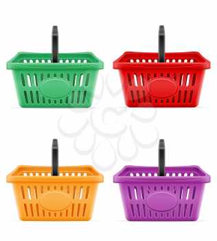 plastic shopping basket for the store stock vector illustration isolated on white background