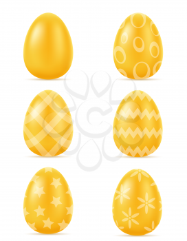 golden realistic easter eggs stock vector illustration isolated on white background
