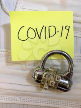 China virus Coronavirus COVID-19 infection lock down COVID respiratory disease influenza effect on surgical mask background