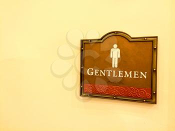 men restroom gentlemen public bathroom sign pictogram male figure on wood