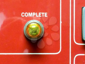 Emergency use only complete red yellow light button switch concept design background on USS Iowa naval warship destroyer battleship