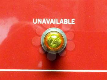 Emergency use only unavailable red yellow light button switch concept design background on USS Iowa naval warship destroyer battleship