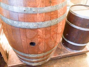 Old whiskey and rum wooden barrels for alcholo or gun powder