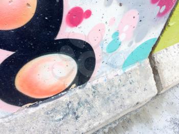 Urban street art on Berlin Wall section in california museum