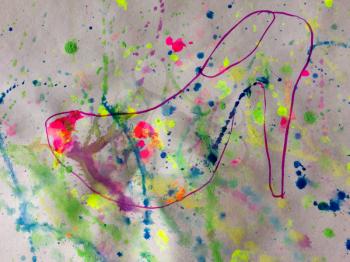 Modern Dripped paint colorful background design element jackson pollock style