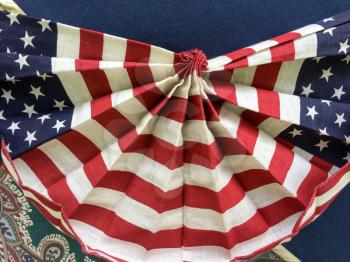 american civil war reenactment house with flag banner full fan