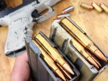 Unique Glock handgun rifle ammo .223 5.56 firearm pistol with bullets from US Marine