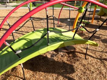 New modern recycled slide Playground equipment green plastic at park school