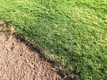 Green grass and dirt design element baseball field