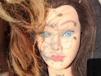 Zombie movie props Female mannequin plastic fake toy heads with hair