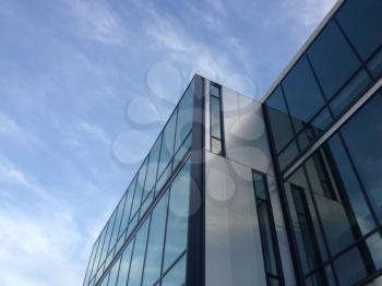 modern building architecture of glass with sky