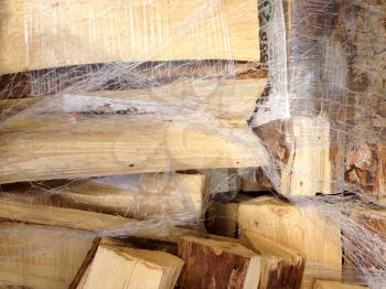 firewood cut and chopped for sale in plastic wrap
