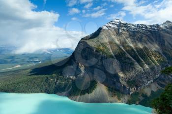 Lake Louise and Fairview Mountain panoramic view from The Beehive, Banff National Park, Canada
