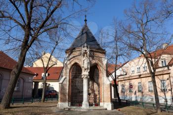 Zagreb, Croatia - 24 February 2019: Chapel of Holy Cross (Kapelica Sv. Kriza)