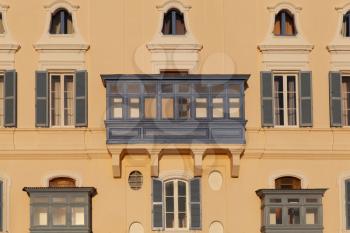 Valletta, Malta - 5 January 2020: Castille Hotel facade at sunset