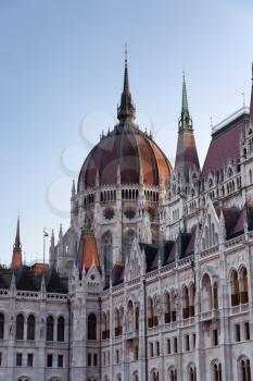 Budapest, Hungary - 4 May 2017: Dome of Budapest Parliament