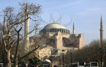 View of Hagia Sophia in autumn, Istanbul, Turkey