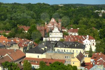Vilnius city scape with Church of St. Francis and St. Bernard and Church of St. Anne