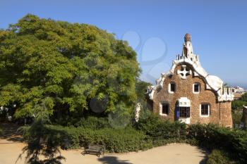 The Park Guell is a public park system composed of gardens and architectonic elements located on Carmel Hill. Eusebi Guell assigned the design of the park to Antoni Gaudi.