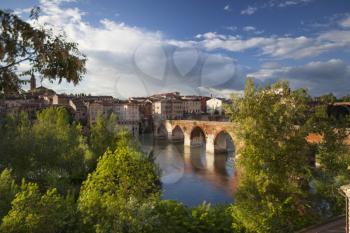 Vieux Pont d'Albi on a sunny summer day with blue sky
