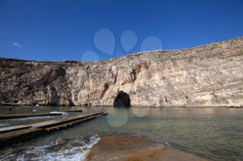 Inland Sea with turquoise water and blue sky , Gozo, Malta