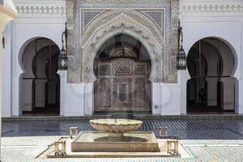 Interior sahn in Qarawiyyin mosque, Fez, Morocco