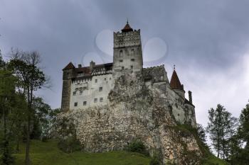 Bran castle known as Dracula castle on a rainy day, Romania, Transylvania