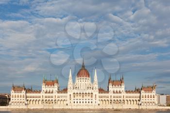 Budapest, Hungary - 7 May 2017: Hungarian Parliament symmetry on a sunny day
