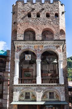 Rila Mountains, Bulgaria - 8 October 2017: Rila Monastery bell tower